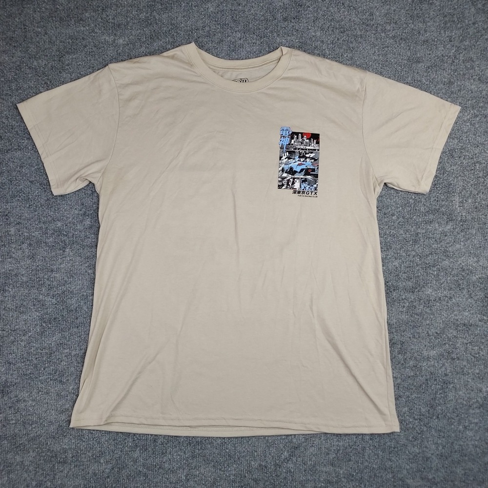 Fresh Laundry JAPAN Tokyo Racing Club Graphic Two-Sided T-Shirt Size‎ XL Beige